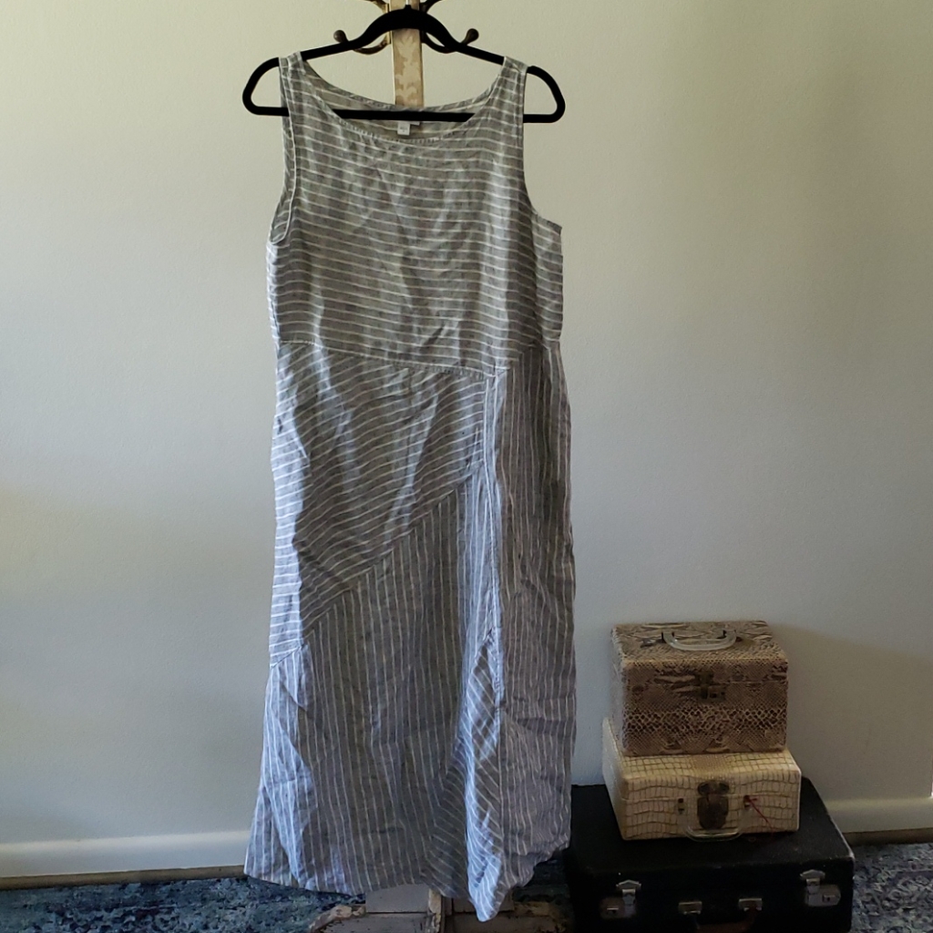 J. Jill 100% Linen Asymmetrical Sleeveless Dress